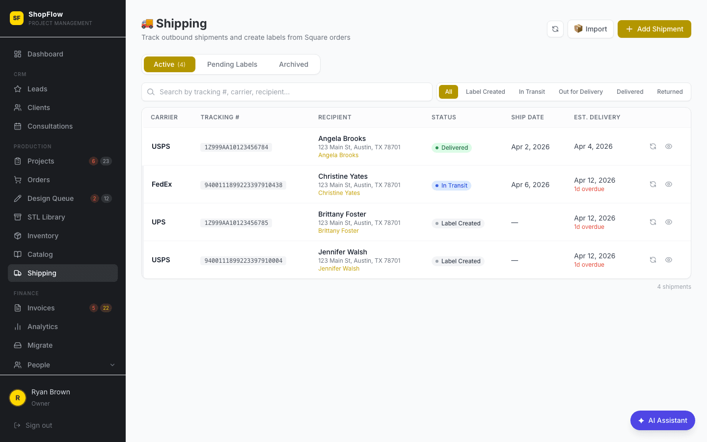 Shipping & Delivery